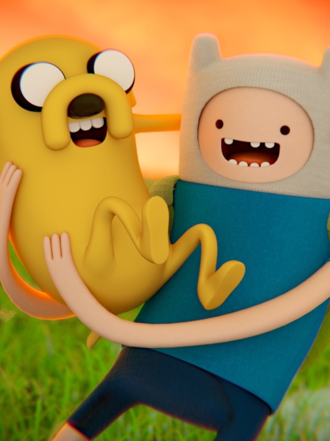 Das Adventure Time - Finn And Jake Wallpaper 480x640