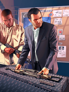 Das Grand Theft Auto V, Mike Franklin Wallpaper 240x320