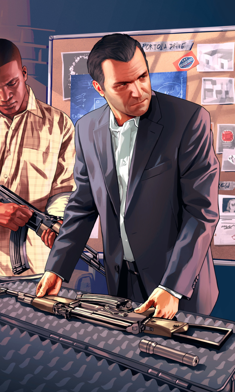 Fondo de pantalla Grand Theft Auto V, Mike Franklin 768x1280