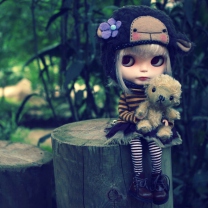 Screenshot №1 pro téma Cute Doll With Teddy Bear 208x208