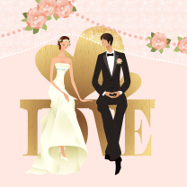 Das Romantic Couples Wedding Bride Wallpaper 208x208