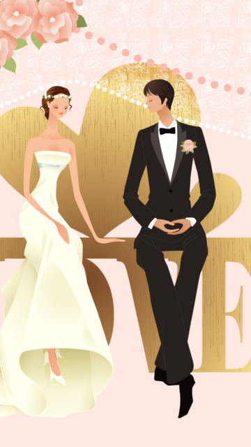 Das Romantic Couples Wedding Bride Wallpaper 360x640