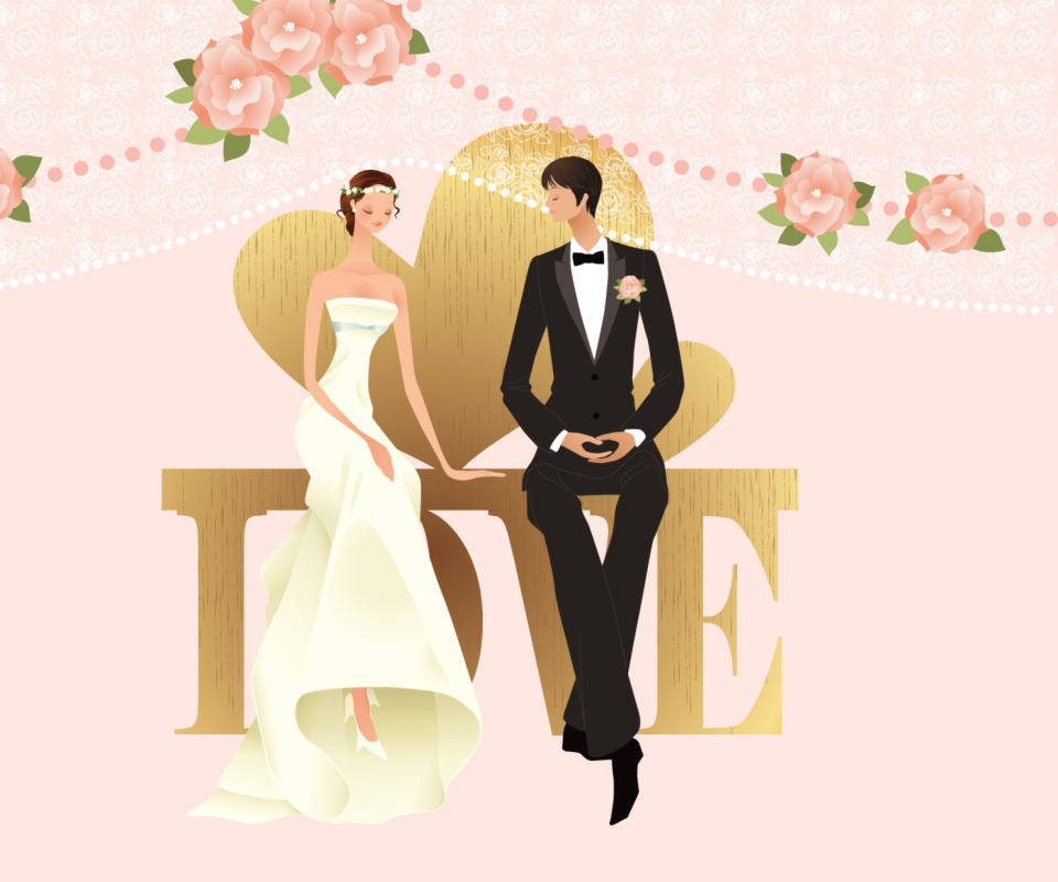 Das Romantic Couples Wedding Bride Wallpaper 960x800