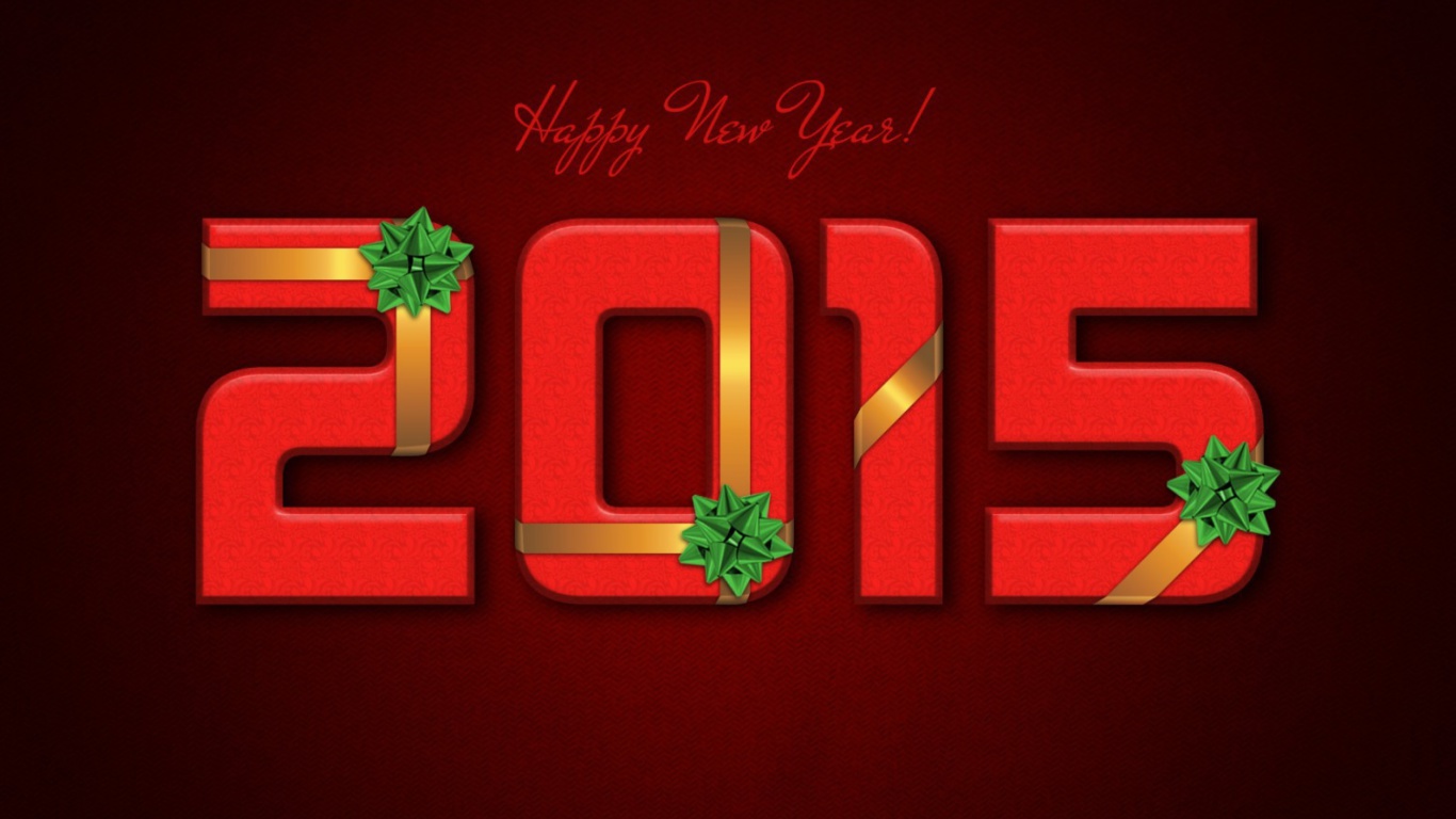 Das New Year 2015 Red Texture Wallpaper 1366x768