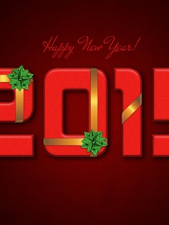 New Year 2015 Red Texture wallpaper 240x320