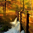 Fondo de pantalla Wonderful Autumn Waterfall 128x128