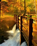 Fondo de pantalla Wonderful Autumn Waterfall 128x160