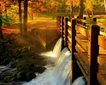 Wonderful Autumn Waterfall wallpaper 220x176