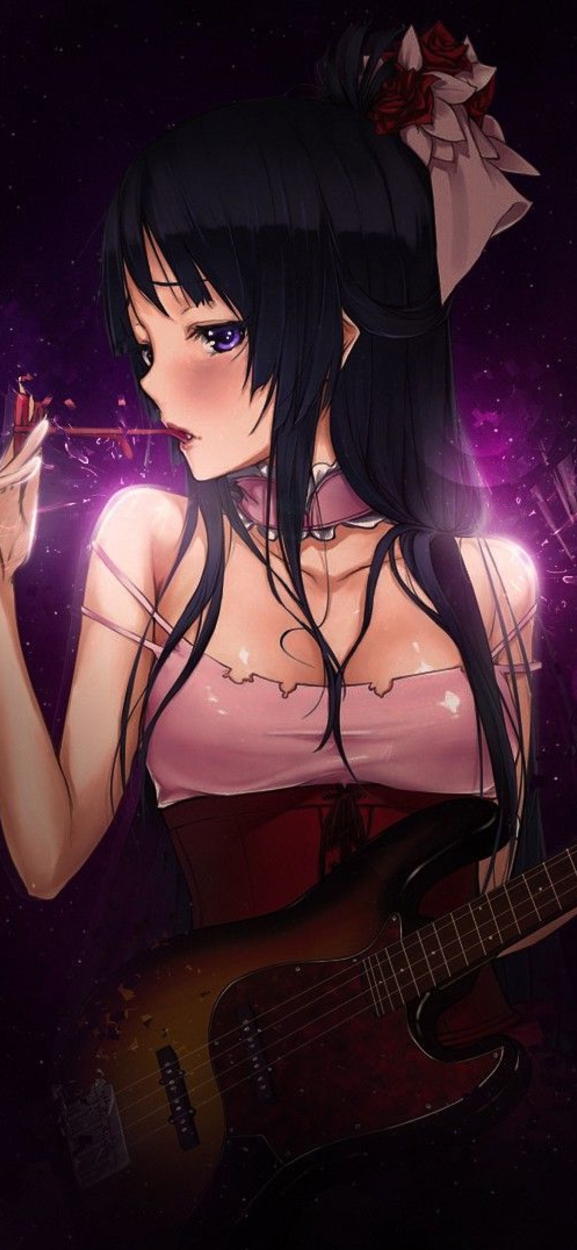 Anime Girl with Guitar wallpaper 1170x2532