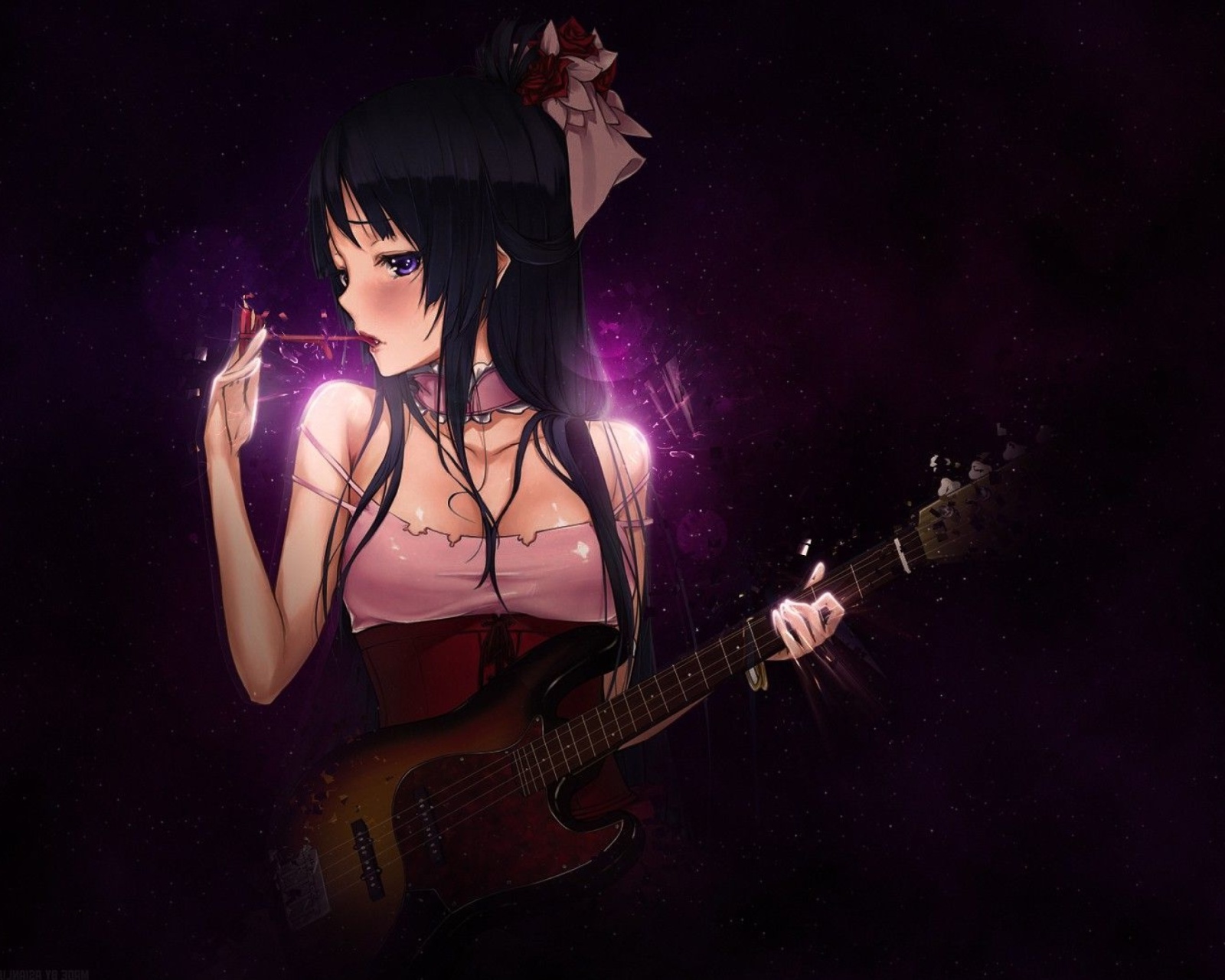 Fondo de pantalla Anime Girl with Guitar 1600x1280