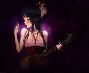 Anime Girl with Guitar wallpaper 176x144