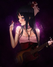 Anime Girl with Guitar wallpaper 176x220