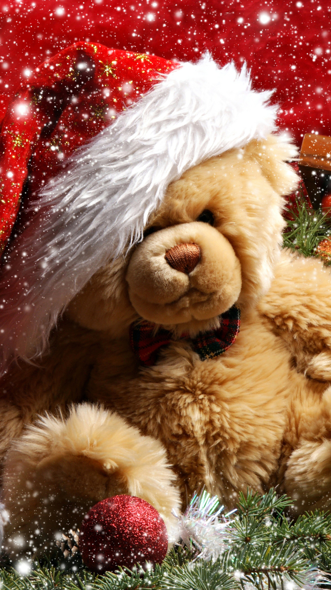 Обои Christmas Teddy Bear 1080x1920