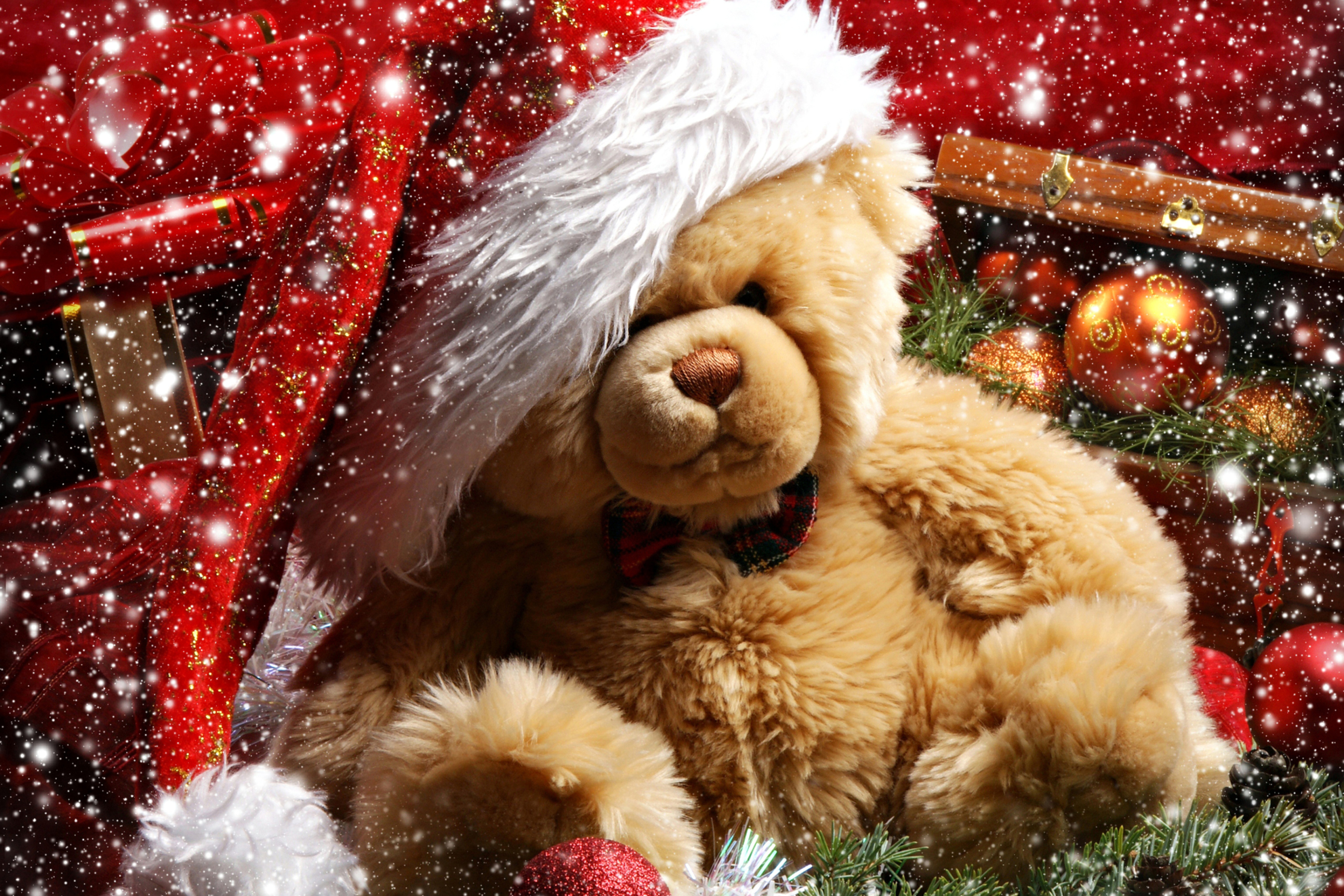 Das Christmas Teddy Bear Wallpaper 2880x1920