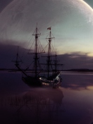 Sfondi Fantasy Ship Moon Reflection 132x176