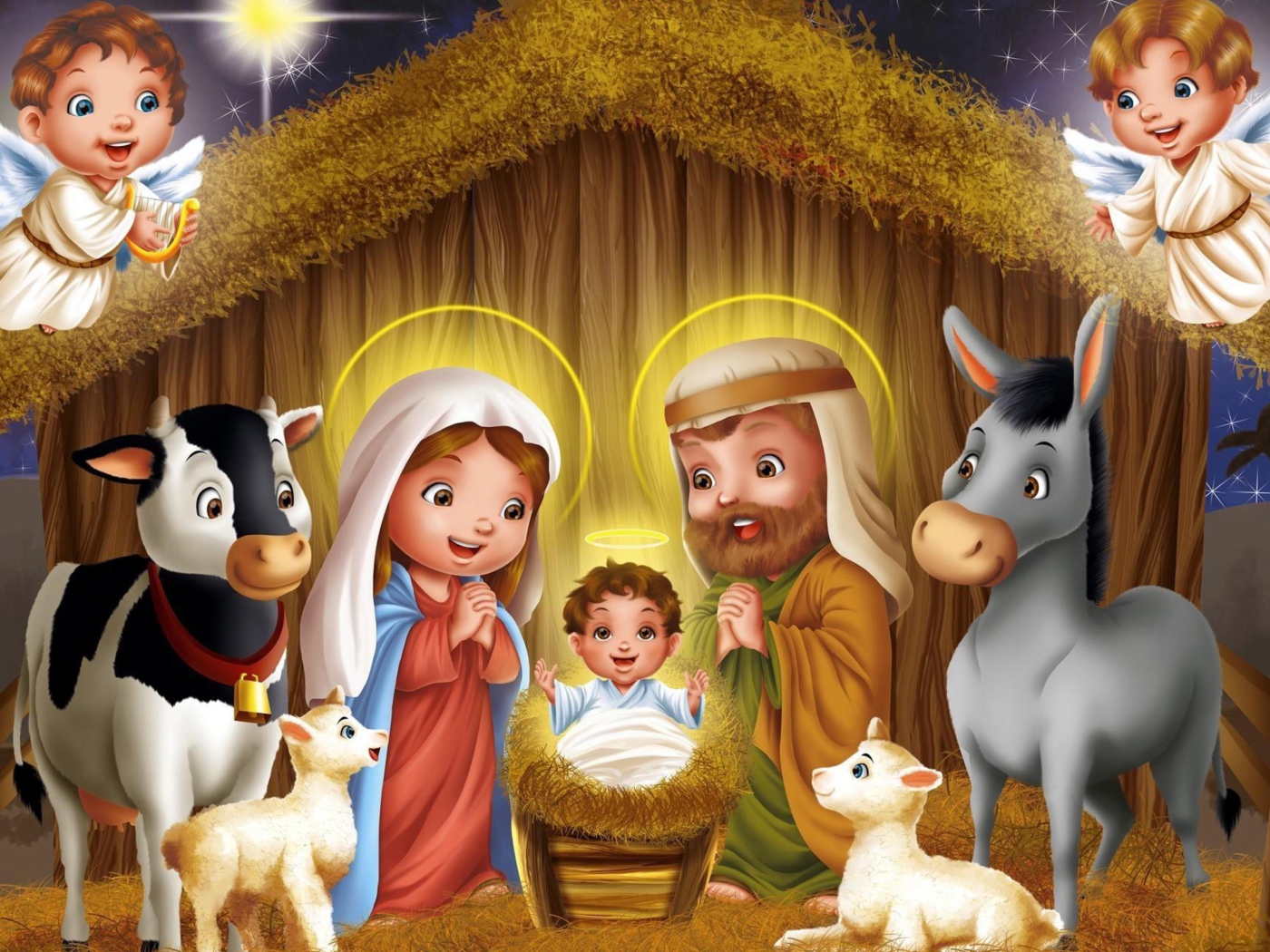 Das Birth Of Jesus Wallpaper 1400x1050