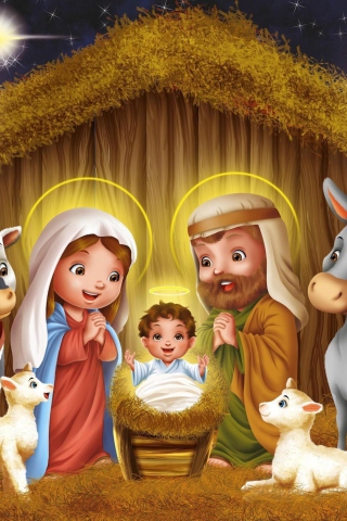 Birth Of Jesus wallpaper 320x480