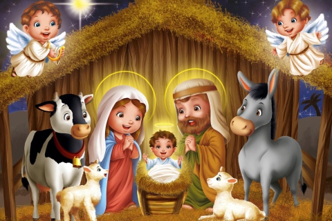 Das Birth Of Jesus Wallpaper 480x320