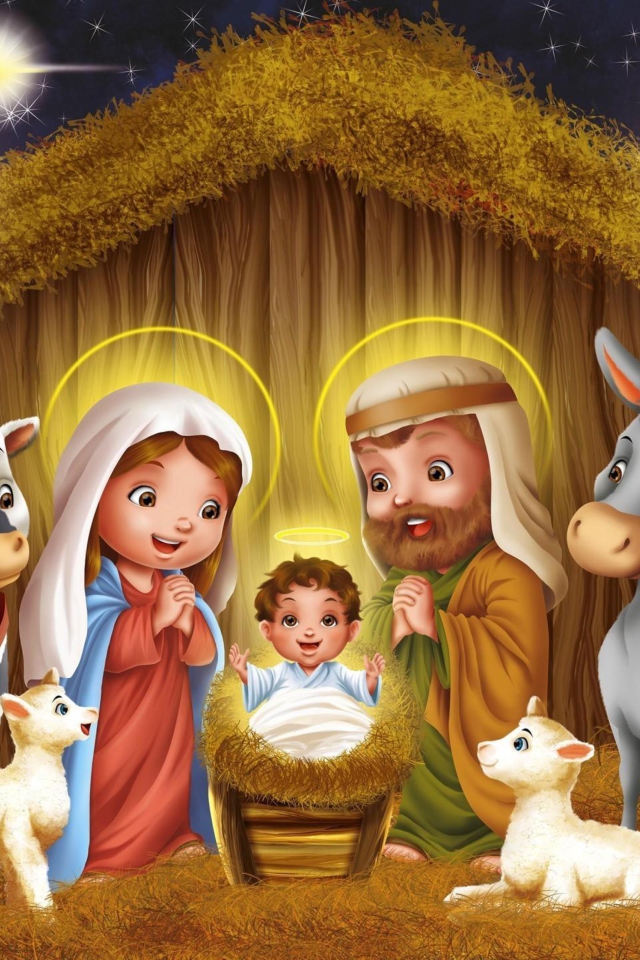 Das Birth Of Jesus Wallpaper 640x960