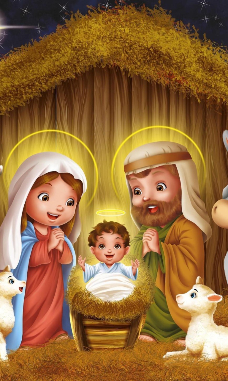 Birth Of Jesus wallpaper 768x1280