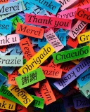 Обои Pieces of Paper with Phrase Thank You 128x160