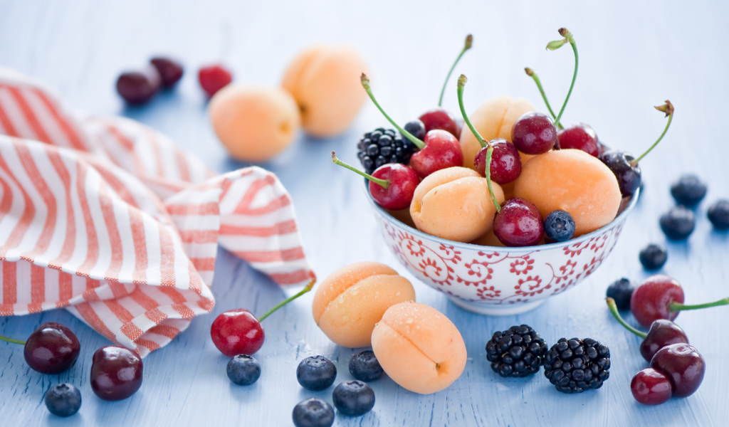 Sfondi Plate Of Fruits And Berries 1024x600