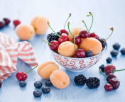 Das Plate Of Fruits And Berries Wallpaper 176x144