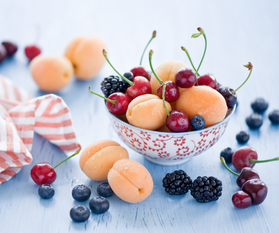 Обои Plate Of Fruits And Berries 960x800