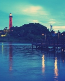 Lighthouse At Twilight wallpaper 128x160