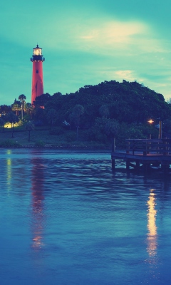 Lighthouse At Twilight wallpaper 240x400