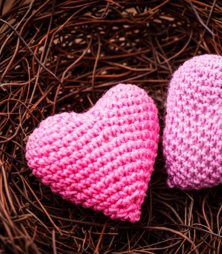 Knitted Pink Heart papel de parede para celular para 640x1136
