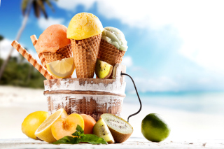 Meltdown Ice Cream on Beach - Obrázkek zdarma pro LG Nexus 5