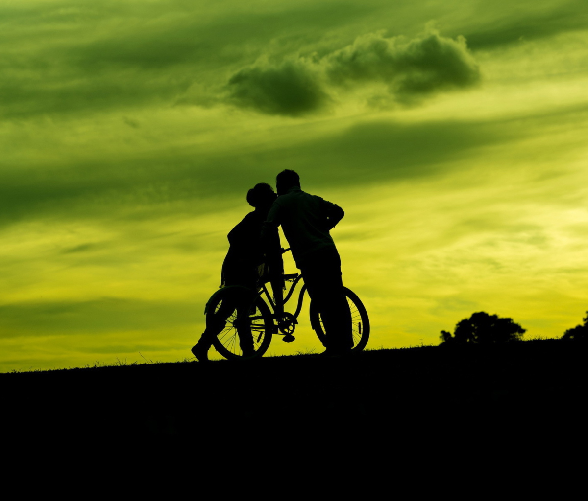 Das Couple Silhouettes Wallpaper 1200x1024