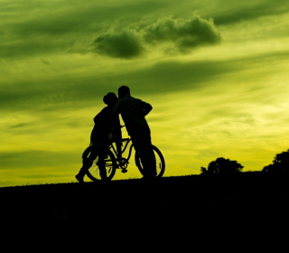 Couple Silhouettes Wallpaper for iPad 3