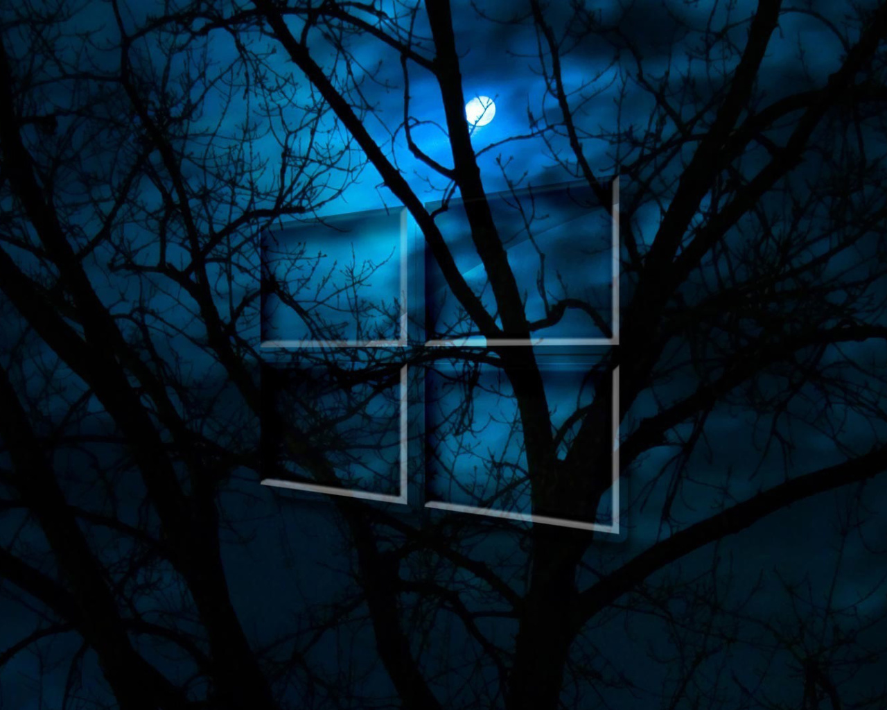 Обои Windows 10 HD Moon Night 1280x1024