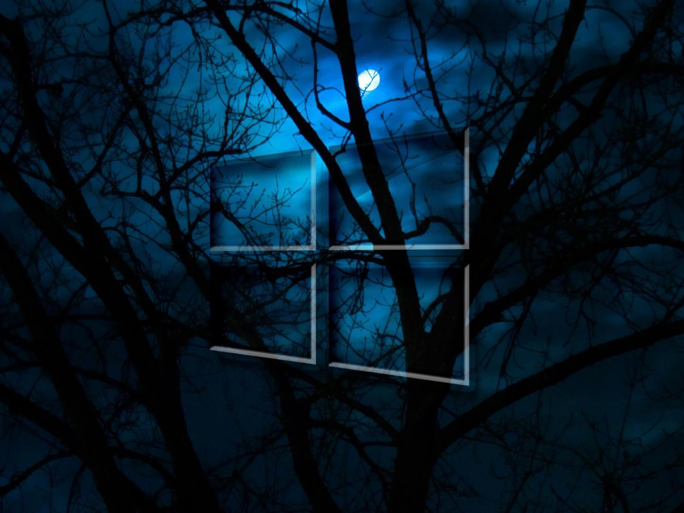 Das Windows 10 HD Moon Night Wallpaper 1400x1050