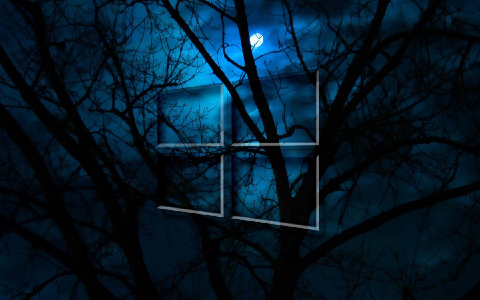 Обои Windows 10 HD Moon Night 1680x1050