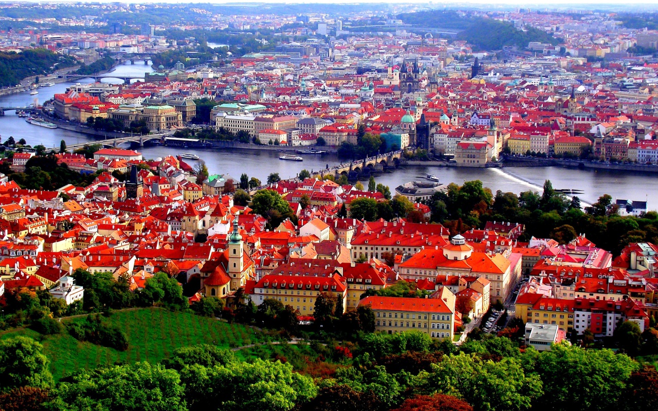 Prague Red Roofs wallpaper 1280x800