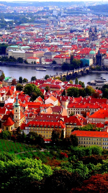 Das Prague Red Roofs Wallpaper 360x640