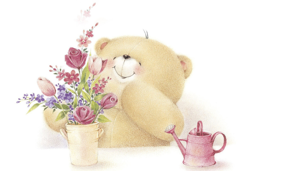 Das Forever Friends Teddy Bear Wallpaper 1024x600