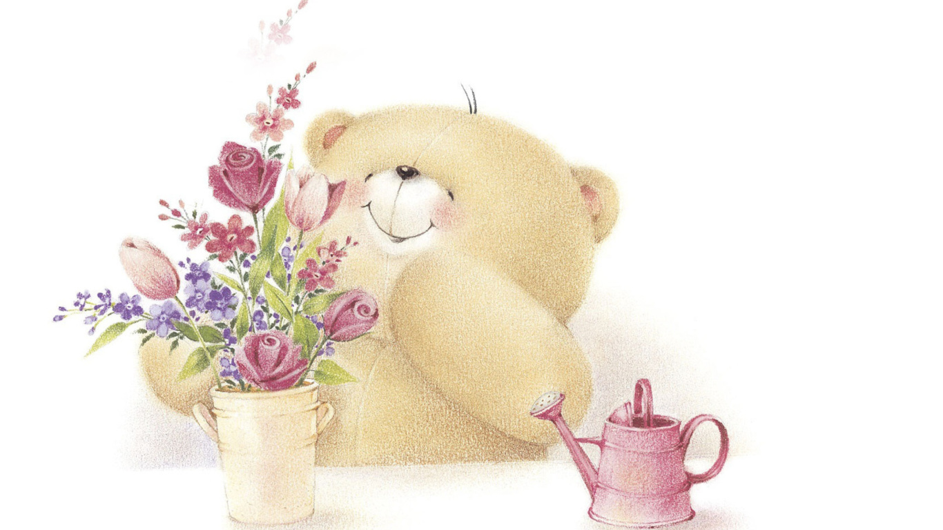 Das Forever Friends Teddy Bear Wallpaper 1366x768