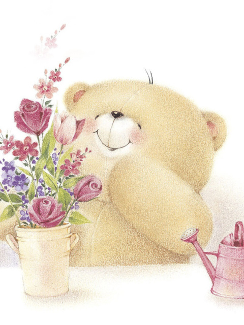 Das Forever Friends Teddy Bear Wallpaper 480x640