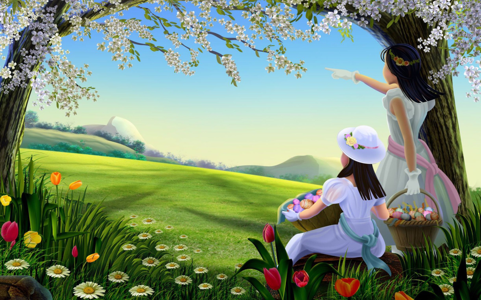 Fondo de pantalla Easter Lady Spring 1920x1200