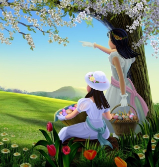 Easter Lady Spring Background for Samsung B159 Hero Plus
