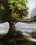 Fantasy Tree House wallpaper 128x160