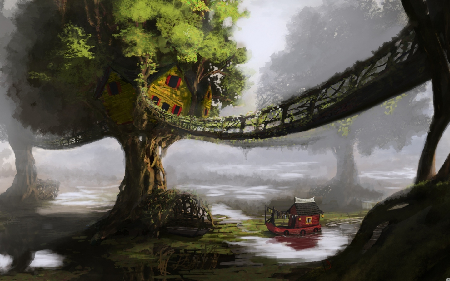 Обои Fantasy Tree House 1440x900