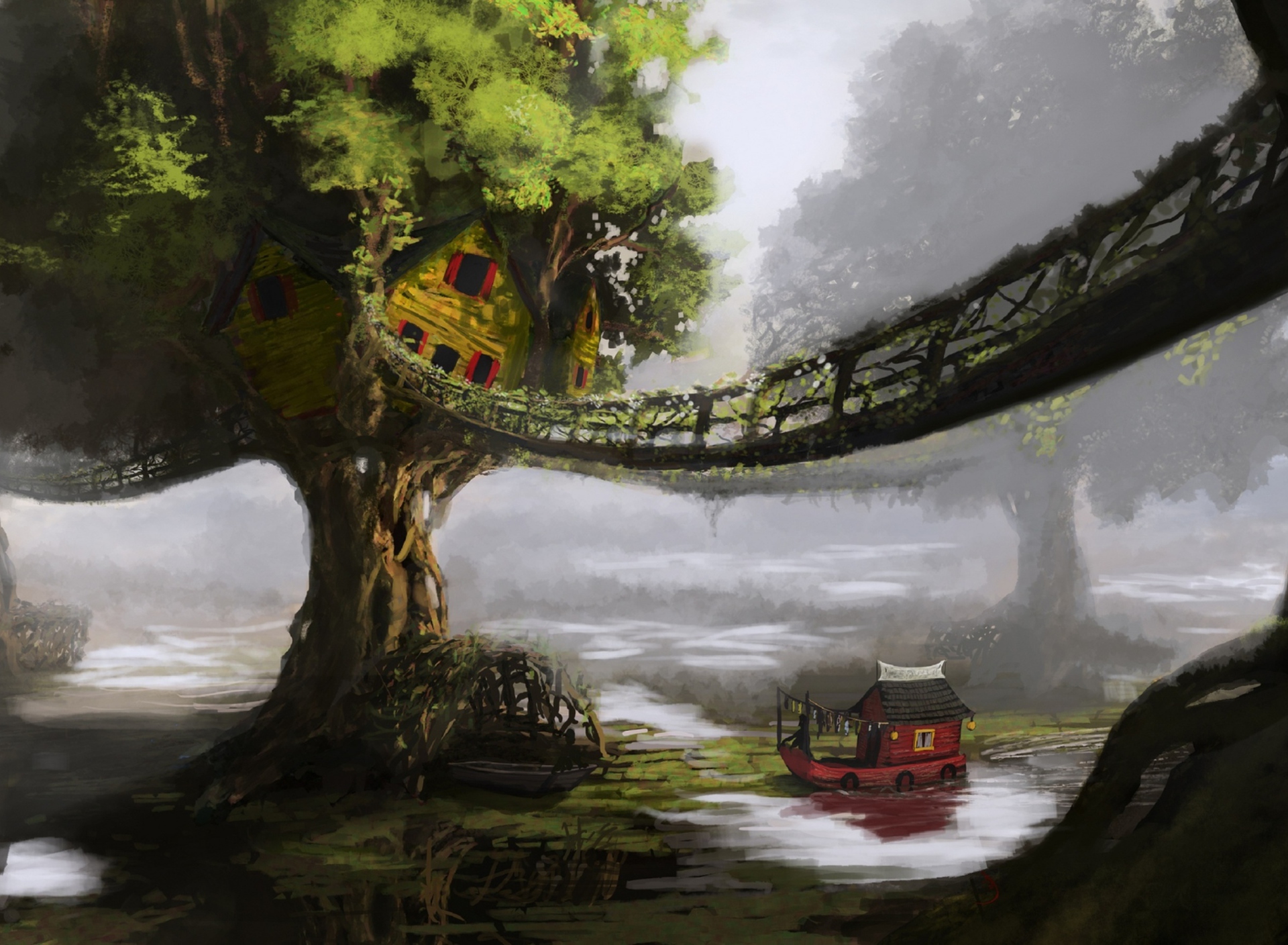 Fantasy Tree House wallpaper 1920x1408