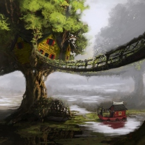 Fantasy Tree House wallpaper 208x208