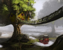Das Fantasy Tree House Wallpaper 220x176