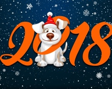 Fondo de pantalla New Year Dog 2018 with Snow 220x176